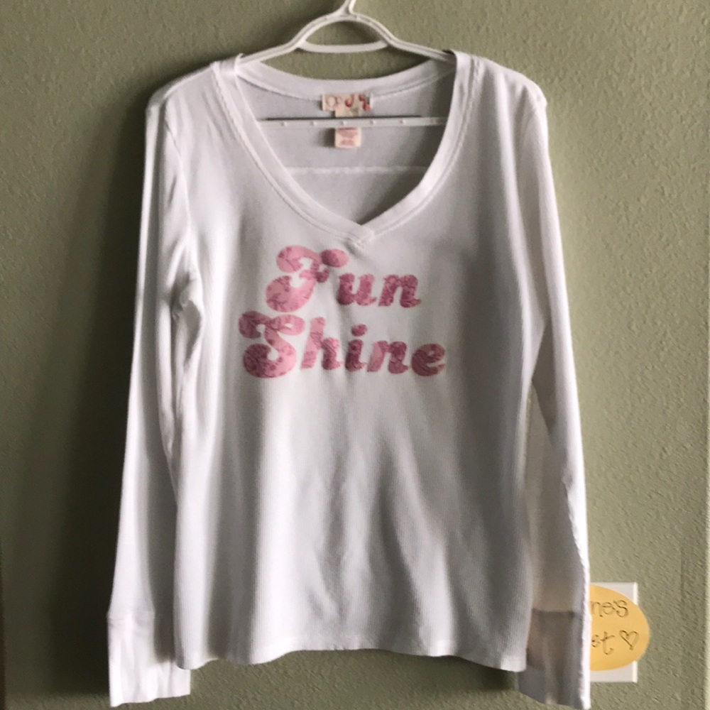 New OP Women’s “Fun Shine” Waffle Knit Graphic Top